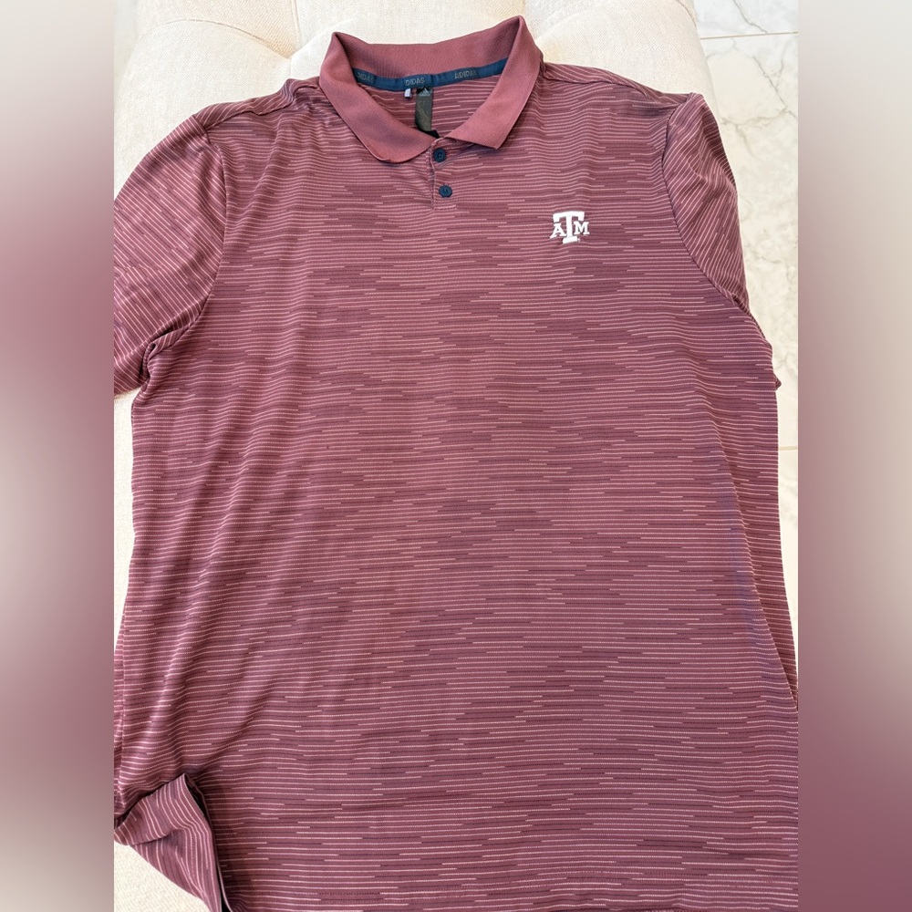 adidas Texas A&M maroon Polo Shirt with Logo